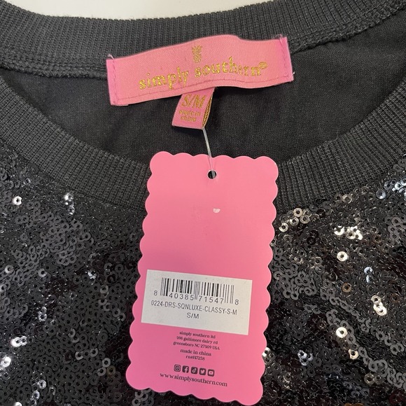 New Simply Southern Football Dress S/M Classy Until The Game Starts / Sequined - Picture 6 of 10